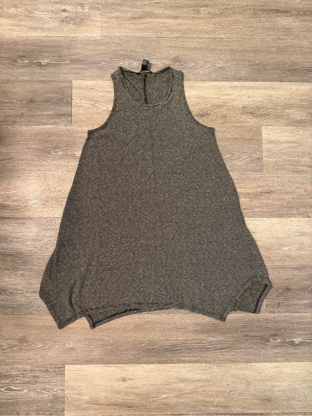 Forever 21 Black and Taupe Striped Tank Top
